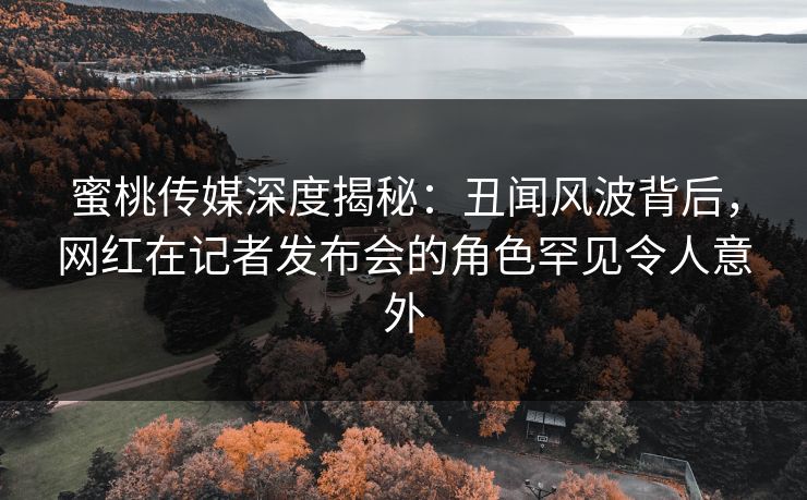 蜜桃传媒深度揭秘：丑闻风波背后，网红在记者发布会的角色罕见令人意外
